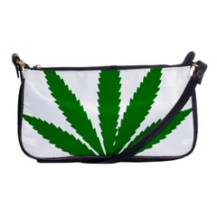 Marijuana Weed Drugs Neon Cannabis Green Leaf Sign Shoulder Clutch Bags