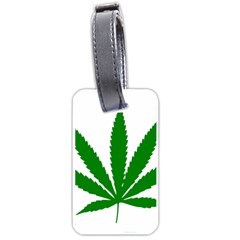 Marijuana Weed Drugs Neon Cannabis Green Leaf Sign Luggage Tags (one Side) 