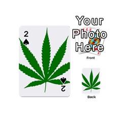 Marijuana Weed Drugs Neon Cannabis Green Leaf Sign Playing Cards 54 (mini)  by Mariart