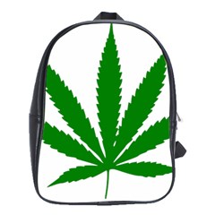 Marijuana Weed Drugs Neon Cannabis Green Leaf Sign School Bag (xl)