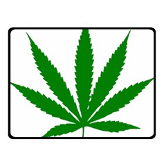 Marijuana Weed Drugs Neon Cannabis Green Leaf Sign Double Sided Fleece Blanket (small) 