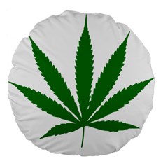 Marijuana Weed Drugs Neon Cannabis Green Leaf Sign Large 18  Premium Flano Round Cushions by Mariart