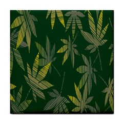 Marijuana Cannabis Rainbow Love Green Yellow Leaf Tile Coasters by Mariart