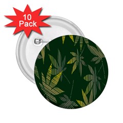 Marijuana Cannabis Rainbow Love Green Yellow Leaf 2 25  Buttons (10 Pack) 