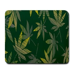 Marijuana Cannabis Rainbow Love Green Yellow Leaf Large Mousepads by Mariart