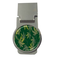 Marijuana Cannabis Rainbow Love Green Yellow Leaf Money Clips (round)  by Mariart