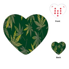 Marijuana Cannabis Rainbow Love Green Yellow Leaf Playing Cards (heart) 