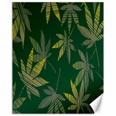 Marijuana Cannabis Rainbow Love Green Yellow Leaf Canvas 16  X 20  