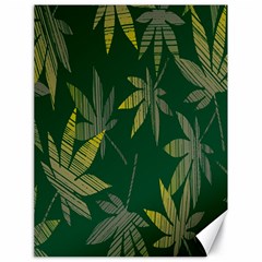 Marijuana Cannabis Rainbow Love Green Yellow Leaf Canvas 18  X 24   by Mariart