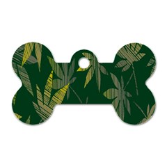 Marijuana Cannabis Rainbow Love Green Yellow Leaf Dog Tag Bone (one Side)