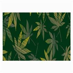 Marijuana Cannabis Rainbow Love Green Yellow Leaf Large Glasses Cloth (2-side) by Mariart