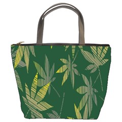 Marijuana Cannabis Rainbow Love Green Yellow Leaf Bucket Bags by Mariart