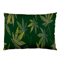 Marijuana Cannabis Rainbow Love Green Yellow Leaf Pillow Case by Mariart