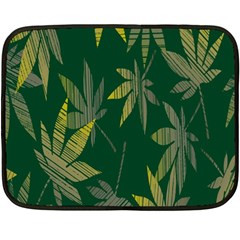 Marijuana Cannabis Rainbow Love Green Yellow Leaf Fleece Blanket (mini) by Mariart