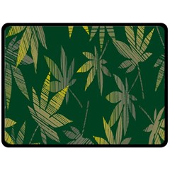 Marijuana Cannabis Rainbow Love Green Yellow Leaf Fleece Blanket (large) 