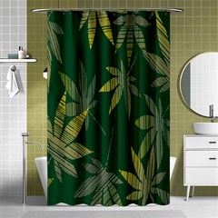 Marijuana Cannabis Rainbow Love Green Yellow Leaf Shower Curtain 48  X 72  (small)  by Mariart