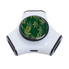 Marijuana Cannabis Rainbow Love Green Yellow Leaf 3-port Usb Hub by Mariart