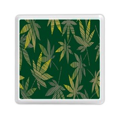 Marijuana Cannabis Rainbow Love Green Yellow Leaf Memory Card Reader (square)  by Mariart