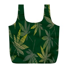 Marijuana Cannabis Rainbow Love Green Yellow Leaf Full Print Recycle Bags (l) 