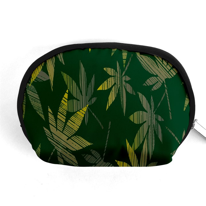 Marijuana Cannabis Rainbow Love Green Yellow Leaf Accessory Pouches (Medium) 