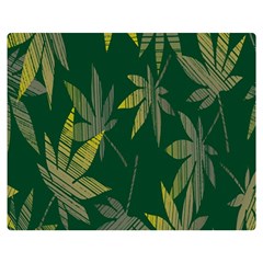 Marijuana Cannabis Rainbow Love Green Yellow Leaf Double Sided Flano Blanket (medium) 