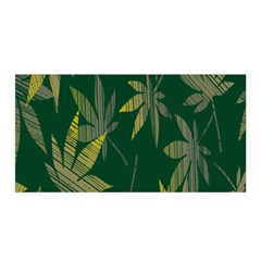 Marijuana Cannabis Rainbow Love Green Yellow Leaf Satin Wrap