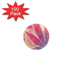 Marijuana Heart Cannabis Rainbow Pink Cloud 1  Mini Magnets (100 Pack) 