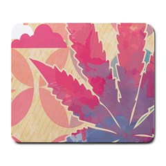 Marijuana Heart Cannabis Rainbow Pink Cloud Large Mousepads by Mariart