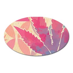 Marijuana Heart Cannabis Rainbow Pink Cloud Oval Magnet by Mariart