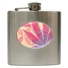 Marijuana Heart Cannabis Rainbow Pink Cloud Hip Flask (6 Oz) by Mariart