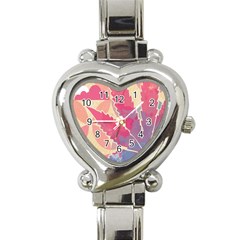 Marijuana Heart Cannabis Rainbow Pink Cloud Heart Italian Charm Watch by Mariart