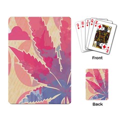 Marijuana Heart Cannabis Rainbow Pink Cloud Playing Card by Mariart