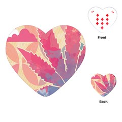 Marijuana Heart Cannabis Rainbow Pink Cloud Playing Cards (heart)  by Mariart