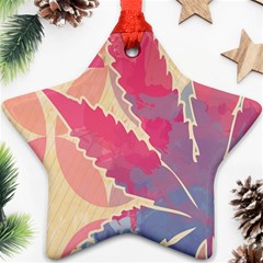 Marijuana Heart Cannabis Rainbow Pink Cloud Star Ornament (two Sides) by Mariart