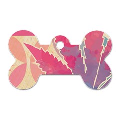 Marijuana Heart Cannabis Rainbow Pink Cloud Dog Tag Bone (one Side)