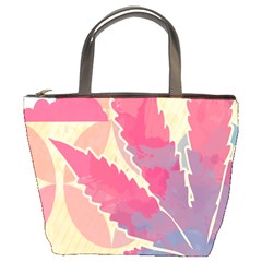 Marijuana Heart Cannabis Rainbow Pink Cloud Bucket Bags by Mariart