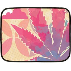 Marijuana Heart Cannabis Rainbow Pink Cloud Double Sided Fleece Blanket (mini)  by Mariart