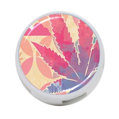 Marijuana Heart Cannabis Rainbow Pink Cloud 4-port Usb Hub (two Sides)  by Mariart