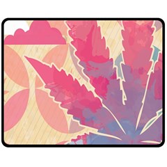 Marijuana Heart Cannabis Rainbow Pink Cloud Fleece Blanket (medium) 