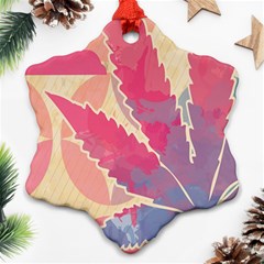 Marijuana Heart Cannabis Rainbow Pink Cloud Ornament (snowflake) by Mariart