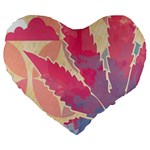 Marijuana Heart Cannabis Rainbow Pink Cloud Large 19  Premium Heart Shape Cushions Front