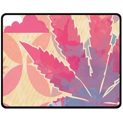 Marijuana Heart Cannabis Rainbow Pink Cloud Double Sided Fleece Blanket (medium)  by Mariart