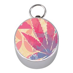 Marijuana Heart Cannabis Rainbow Pink Cloud Mini Silver Compasses by Mariart