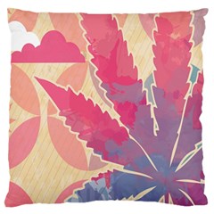 Marijuana Heart Cannabis Rainbow Pink Cloud Large Flano Cushion Case (one Side)