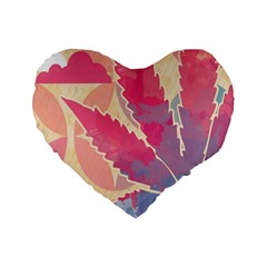 Marijuana Heart Cannabis Rainbow Pink Cloud Standard 16  Premium Flano Heart Shape Cushions by Mariart