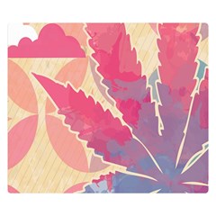 Marijuana Heart Cannabis Rainbow Pink Cloud Double Sided Flano Blanket (small) 