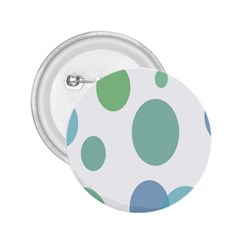 Polka Dots Blue Green White 2 25  Buttons by Mariart