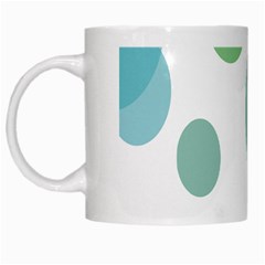 Polka Dots Blue Green White White Mugs by Mariart