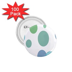 Polka Dots Blue Green White 1 75  Buttons (100 Pack)  by Mariart