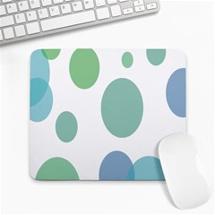 Polka Dots Blue Green White Large Mousepads by Mariart